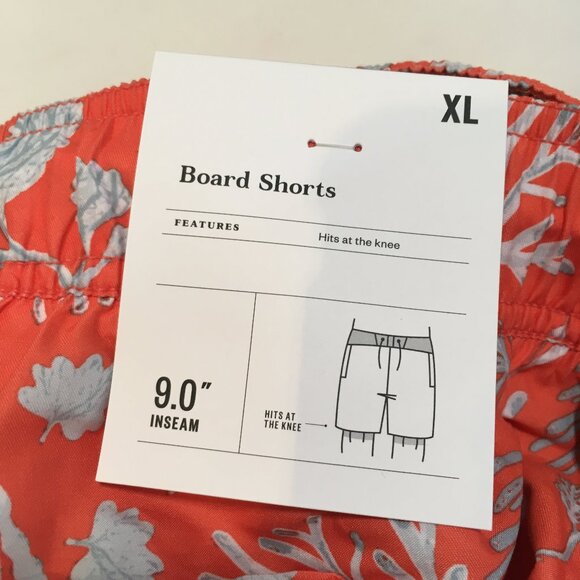 Good Fellow Size XL board swim trunks 44" x  9” Inseam nwt coral - Picture 4 of 5